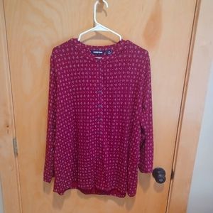 Land's End burgundy blouse